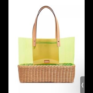 NWT Frances Valentine neon wicker tote - brand new, Margaret
